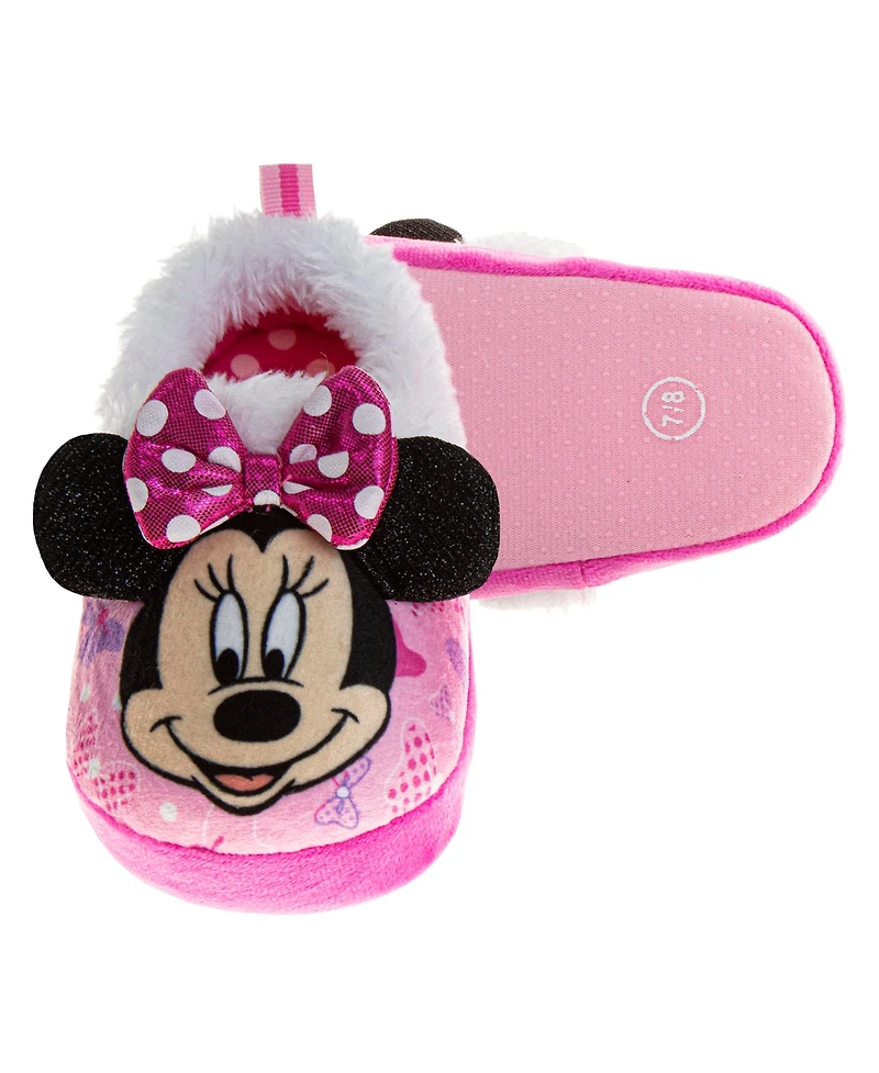 Disney Toddler and Little Girls Minnie Mouse Dual Sizes Slippers