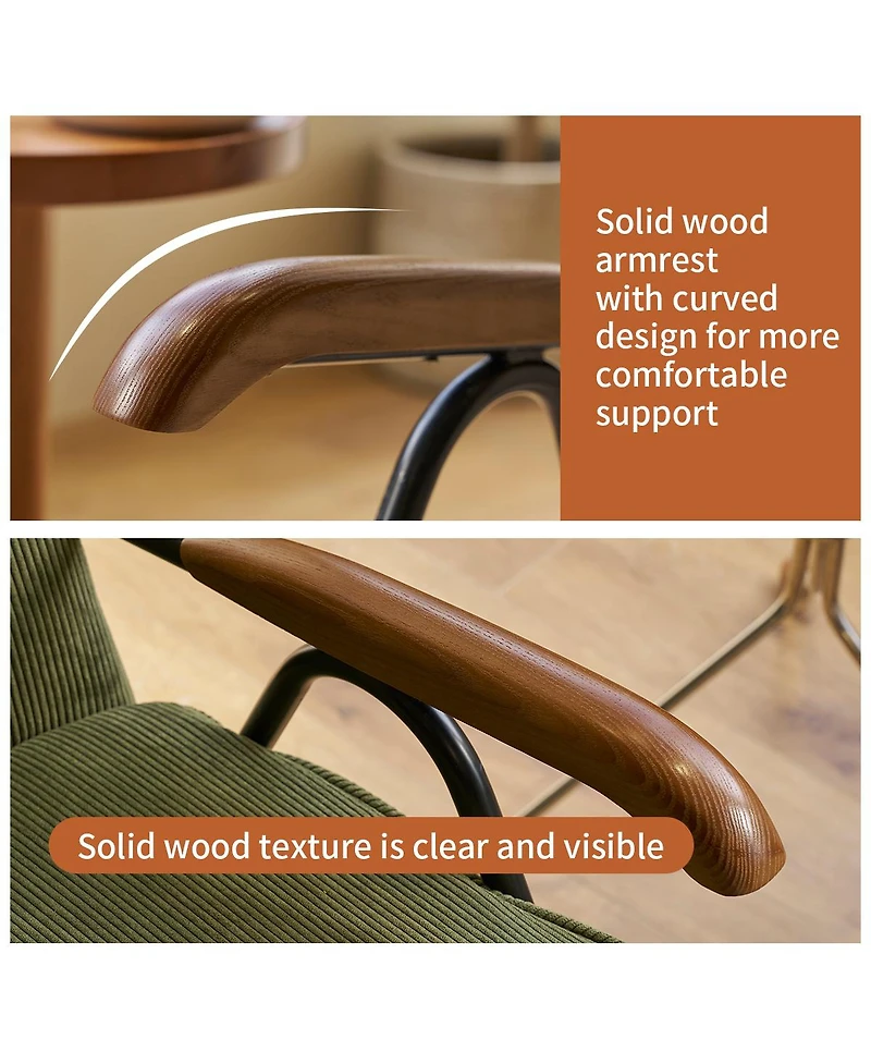 Lovmor Modern Accent Chair High Back, Living Room Chairs with Metal Legs and Soft Padded