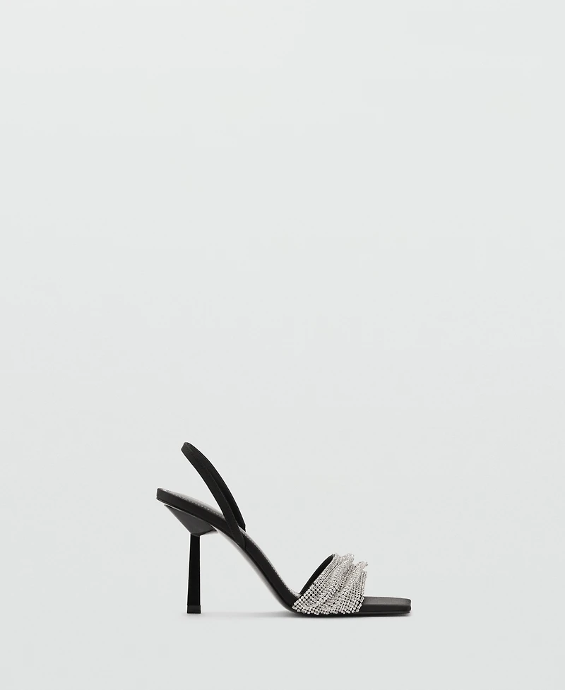 Mango Women's Strass Strap Heeled Sandals