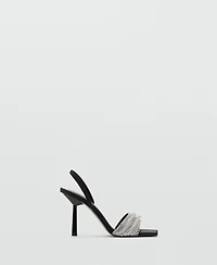 Mango Women's Strass Strap Heeled Sandals