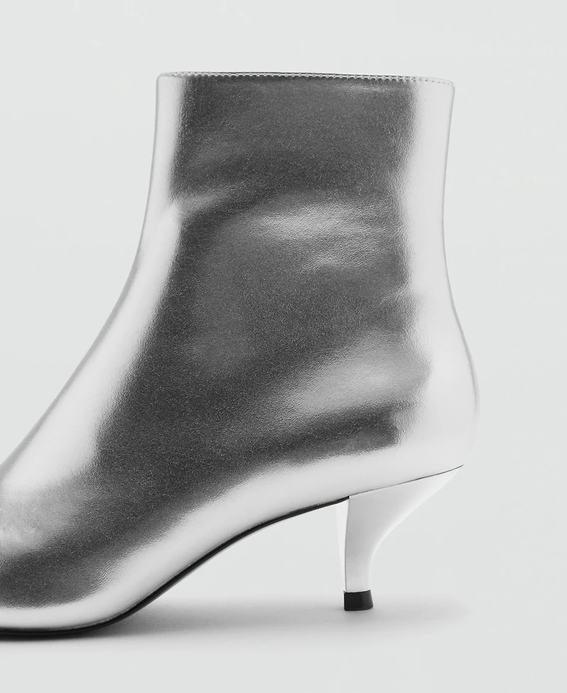Mango Women's Metallic Effect Pointed Toe Boots