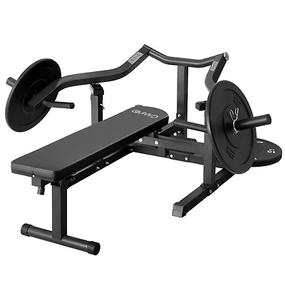 Mikolo Chest Press Machine, 1050LBS Bench Machine with Independent Converging Arms, Adjustable Flat Incline for Chest, Ab Workouts, Should