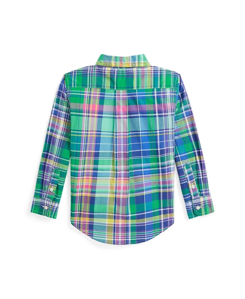 Polo Ralph Lauren Toddler and Little Boys Plaid Poplin Shirt