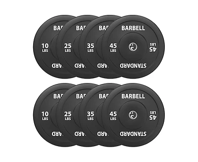 Mikolo Olympic Weight Plates, 2-Inch Rubber Weight Plates with Steel Insert, Bumper Plates for Strength Training, Weight Plate Set