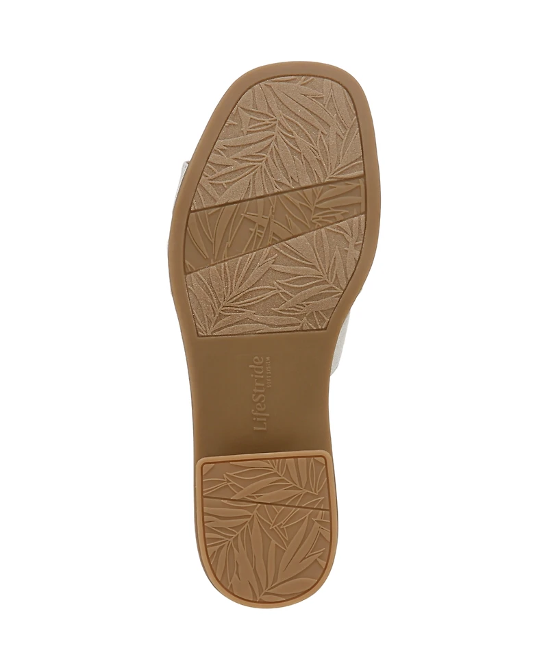 LifeStride Women's Royalty Bit Square Open Toe Slide Sandals