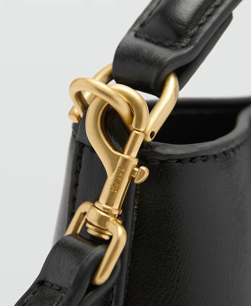 Mango Women's Metallic Detail Mini Shopper Bag