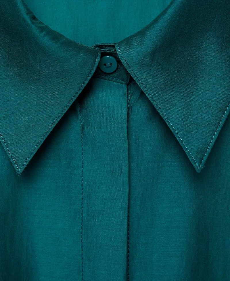 Mango Women's Hidden Buttons Detail Satin Shirt