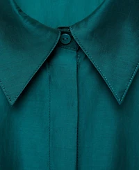 Mango Women's Hidden Buttons Detail Satin Shirt