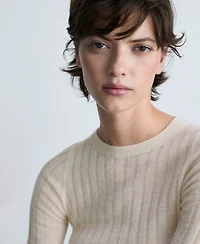 Mango Women's Ribbed Round Neck Sweater