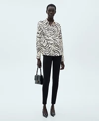 Mango Women's Satin Print Shirt