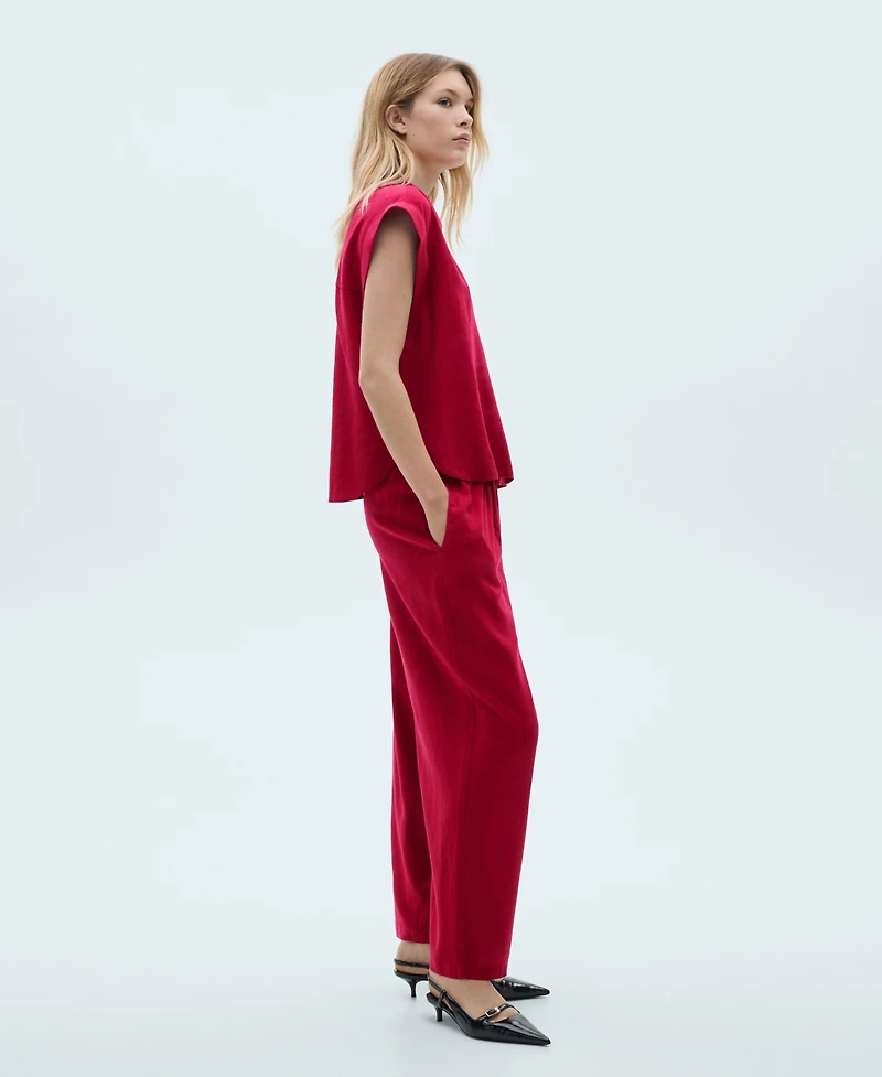 Mango Women's Flowing Linen Pants