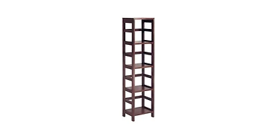 Slickblue 4-Shelf Narrow Shelving Unit Bookcase Tower for Space-Saving Storage and Display
