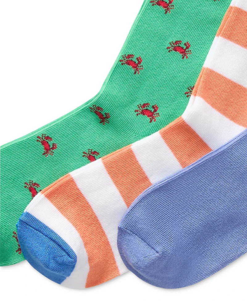 Polo Ralph Lauren Little & Big Boys Crab Bear Crew Socks, 3-Pack