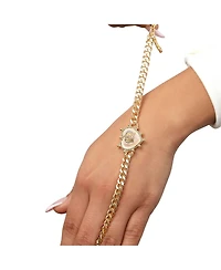 Juicy Couture Gold-Tone Chain Bracelet with Crown Heart Charm
