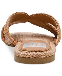 Dv Dolce Vita Women's Geeya Raffia Criss Cross Strap Flat Slide Sandals