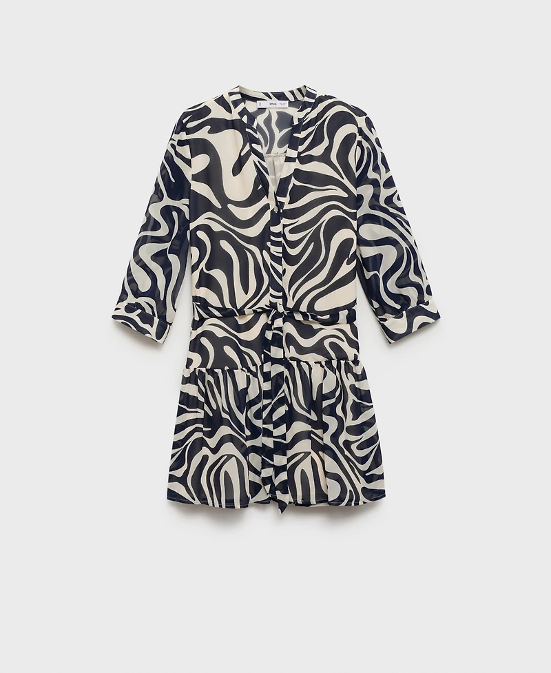 Mango Women's Ruffled Printed Dress