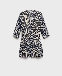Mango Women's Ruffled Printed Dress