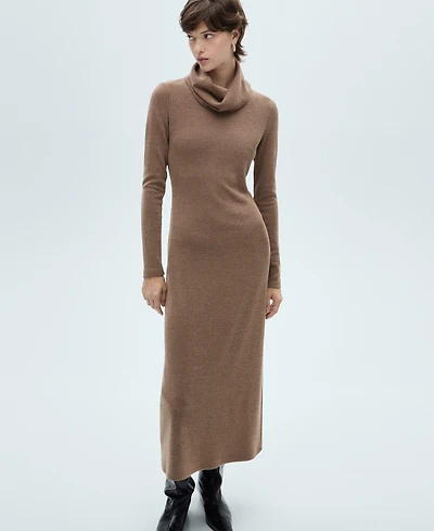 Mango Women's Knitted Turtleneck Dress