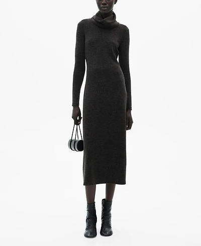 Mango Women's Knitted Turtleneck Dress