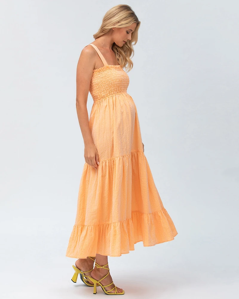 Pietro Brunelli Maternity Smock Tiered Maxi Dress Holly