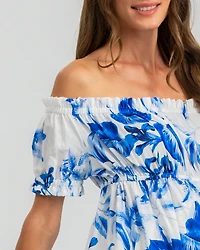 Pietro Brunelli Maternity Maternity Off-the-Shoulder Floral Knee-Length Dress Lola