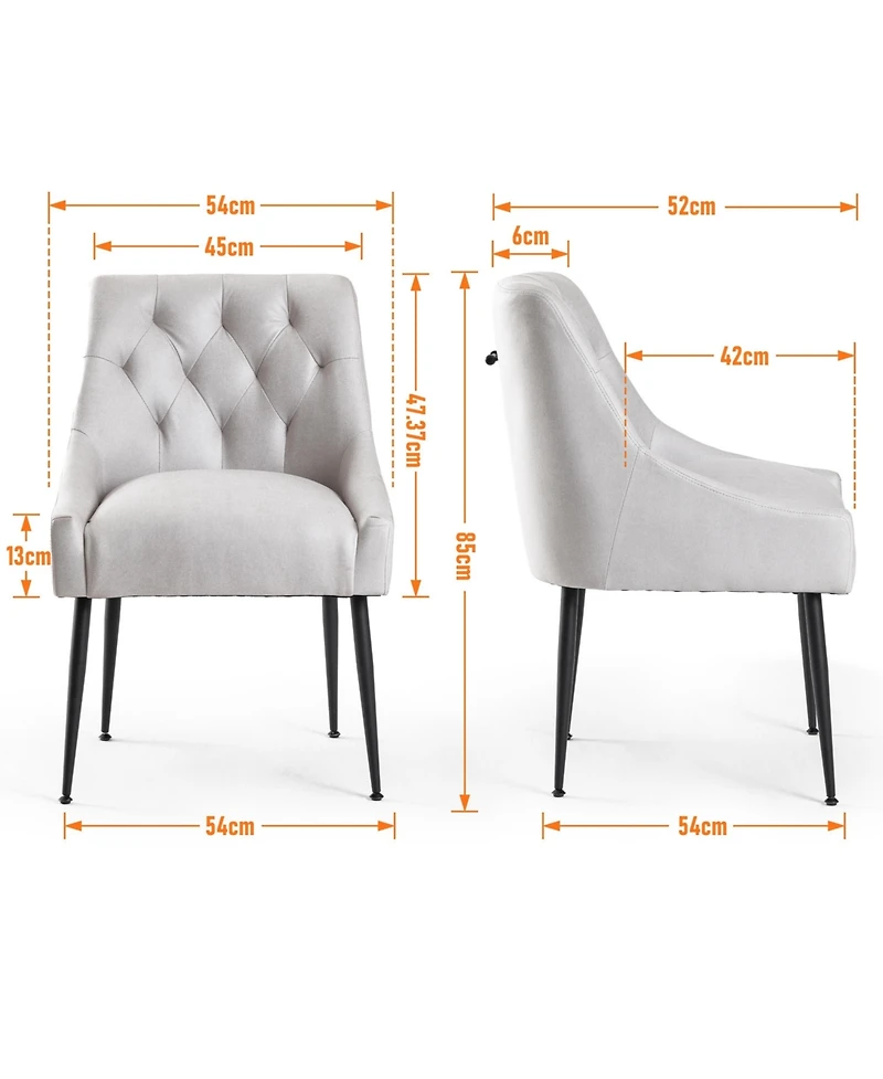 Dyhome Modern Upholstered Dining Chairs Set of 4, Mid Century Kitchen Side with 5.12” Cushions and Back Pull Rod for Kitchen, Living Roo