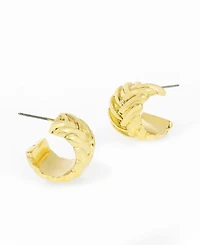 Steve Madden Woven Huggies Hoop Earrings