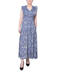 Ny Collection Petite Flutter Sleeve Midi Dress