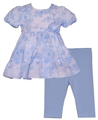 Bonnie Baby Girls 2-Piece Clip Dot Toile Outfit