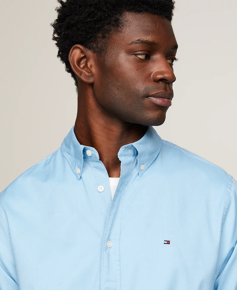 Tommy Hilfiger Men's Regular-Fit Stretch Poplin Button-Down Shirt