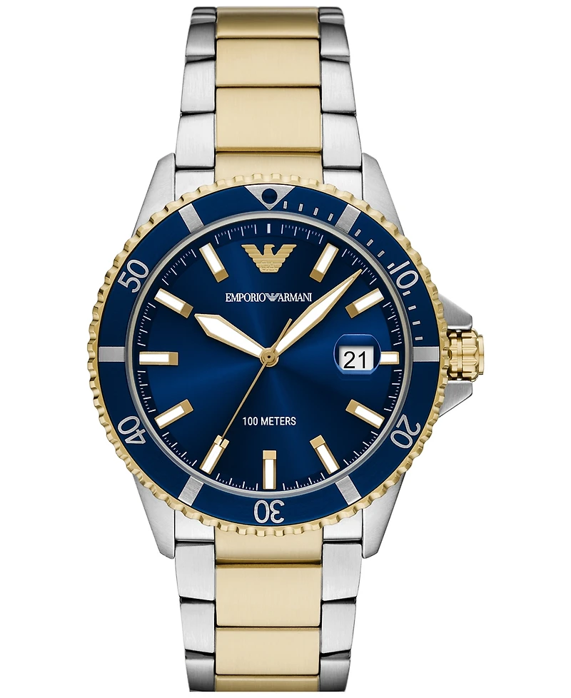 Emporio Armani Men's World Explorer Two-Tone Stainless Steel Bracelet Watch 42mm