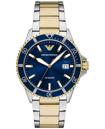 Emporio Armani Men's World Explorer Two-Tone Stainless Steel Bracelet Watch 42mm
