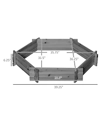 Outsunny Wooden Raised Garden Bed Hexagon Screwless Planter