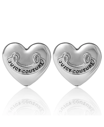 Juicy Couture Heart Stud Earrings with Iconic Logo