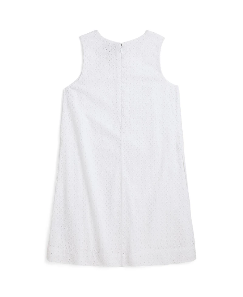 Polo Ralph Lauren Big Girls Eyelet-Embroidered Cotton Dress