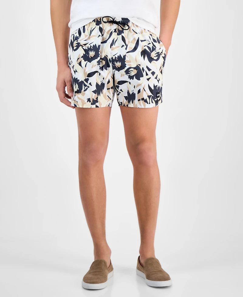Hugo Boss Men's Abstract Floral 5" Swim Shorts