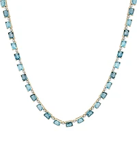 London Blue Topaz (5-7/8 ct. t.w.), Blue Topaz (4-7/8 ct. t.w.), & Diamond (3/4 ct. t.w.) 17" Collar Necklace in 14k Gold