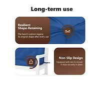 Garden Bench Cushion Blue 47.2"x(19.7"+19.7")x2.8" Oxford Fabric
