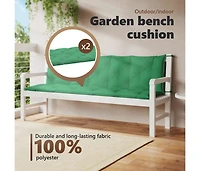 Garden Bench Cushion Green 70.9"x(19.7"+19.7")x2.8" Oxford Fabric