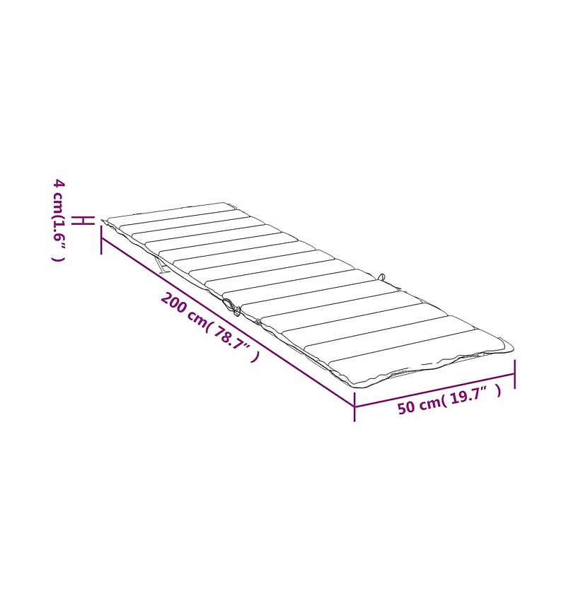 vidaXL Sun Lounger Cushion Turquoise Oxford Fabric