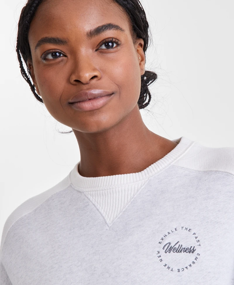 Id Ideology Women's Colorblocked Crewneck Sweatshirt, Created for Macy's