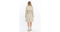 Furniq Uk Women's Genuine Leather Trench Coat, Beige