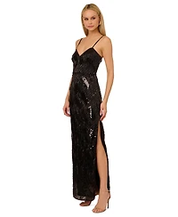 Adrianna Women's Embellished V-Neck Sleeveless Gown