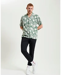 Ben Sherman Men's Paisley Swirl Print Short Sleeve Shirt