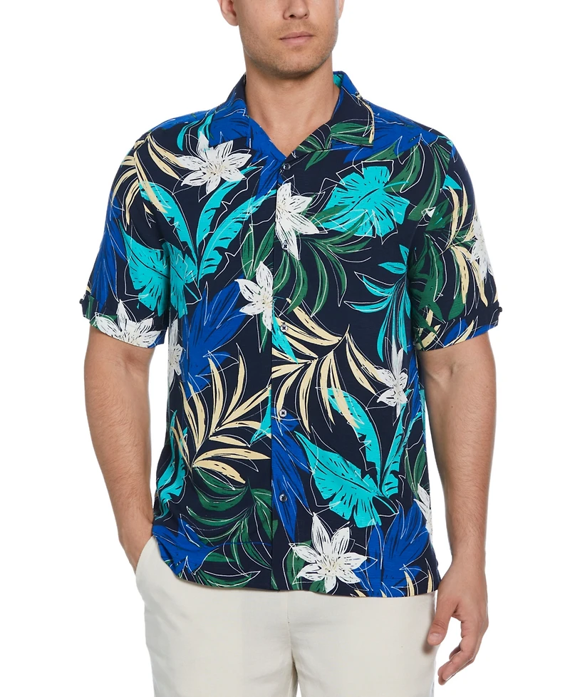 Cubavera Men's Tropical Print Short Sleeve Button-Down Shirt