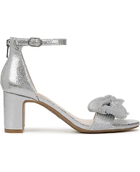 LifeStride Women's Florence-Bow Two Piece Block Heel Ankle Strap Sandals