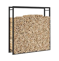 Firewood Rack Matt Black 43.3"x11"x45.7" Steel