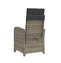 Reclining Patio Chair with Footrest Gray Poly Rattan