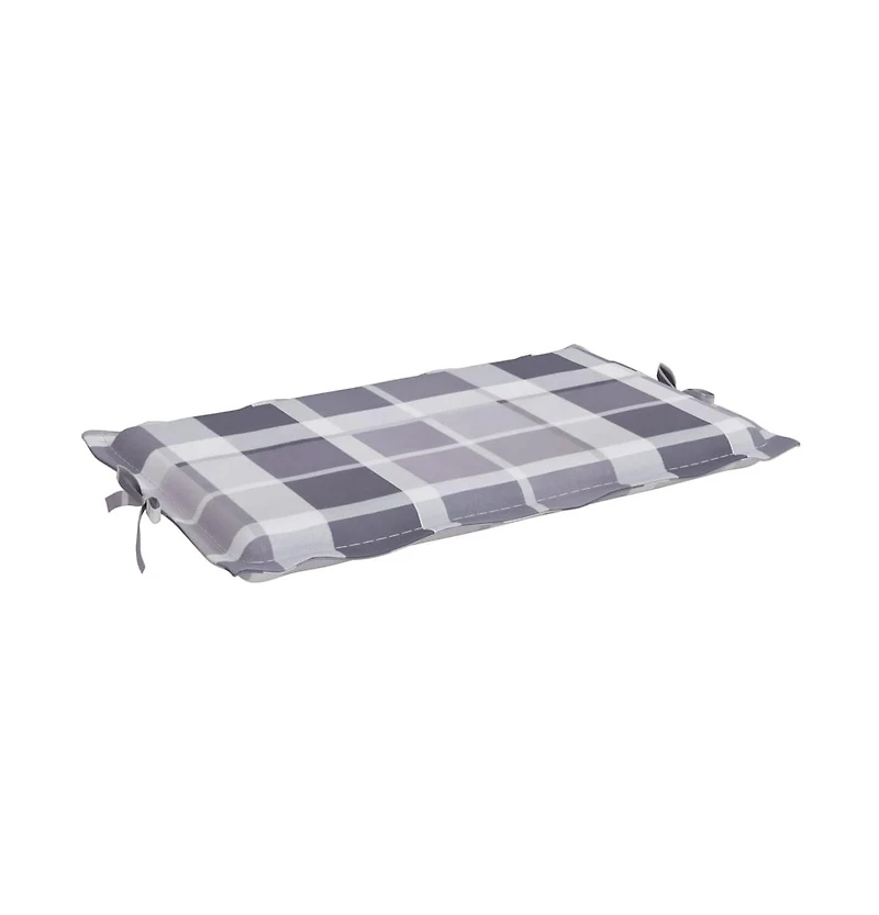 Sun Lounger Cushion Gray Check Pattern 73.2"x22.8"x1.6" Oxford Fabric