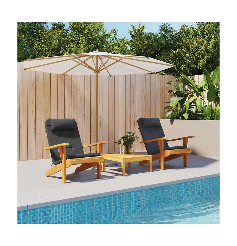 vidaXL Adirondack Chair Cushions 2 pcs Black Oxford Fabric